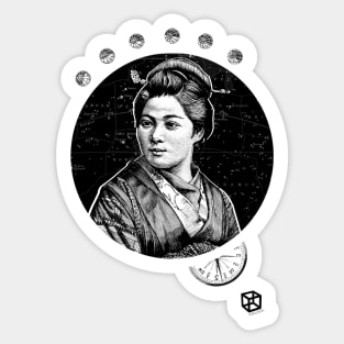 Japanese woman in space Sticker